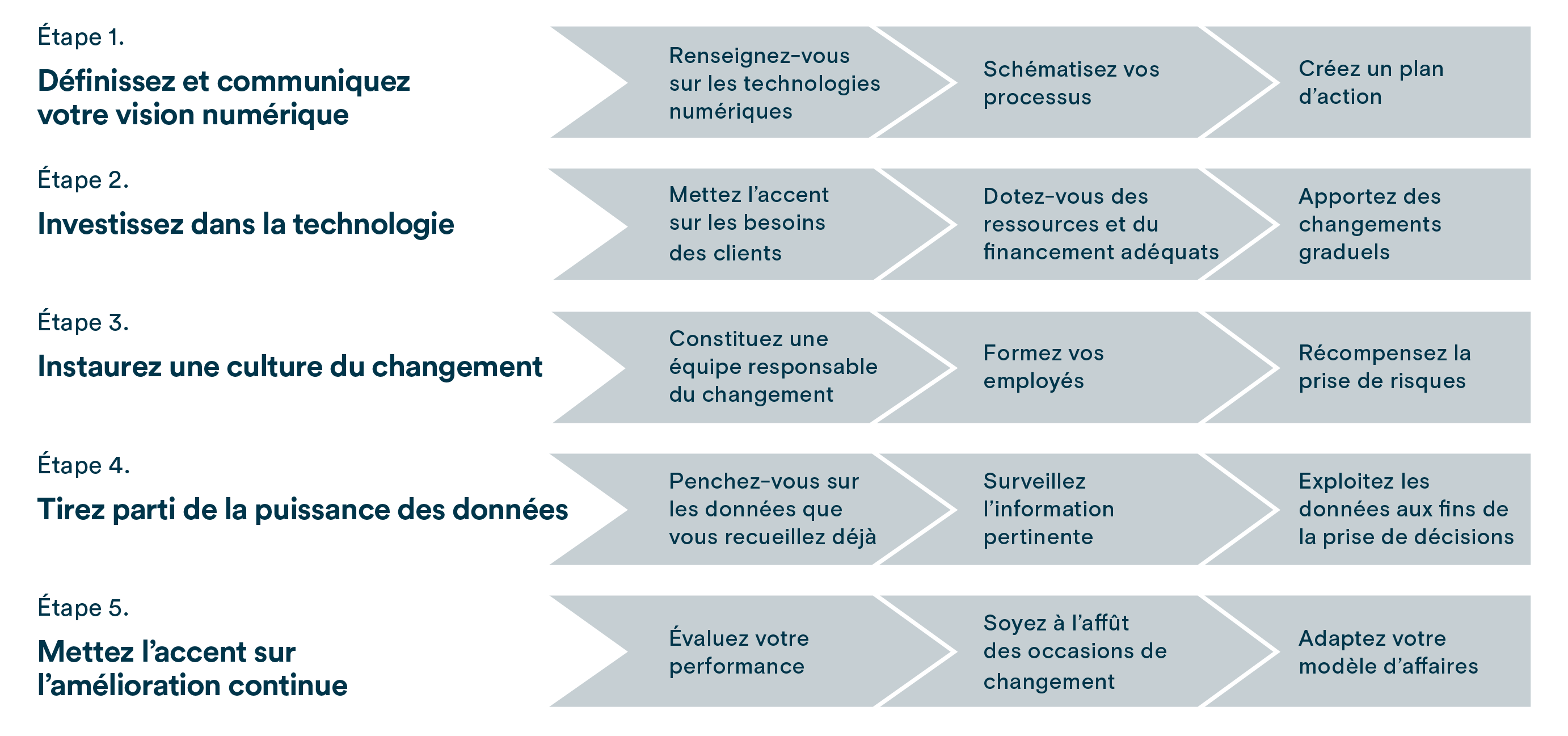 5 étapes vers la maturité numérique. Banque de développement du Canada.