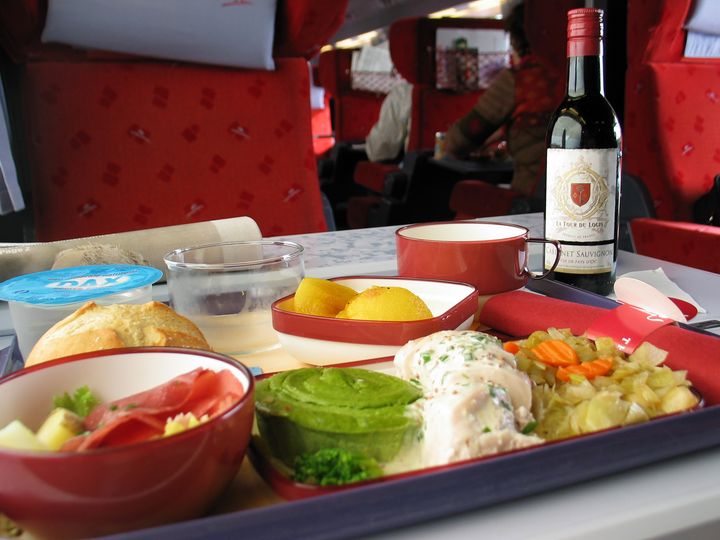 Repas à bord du Thalys.