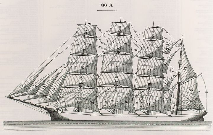 Quatre-mâts barque.