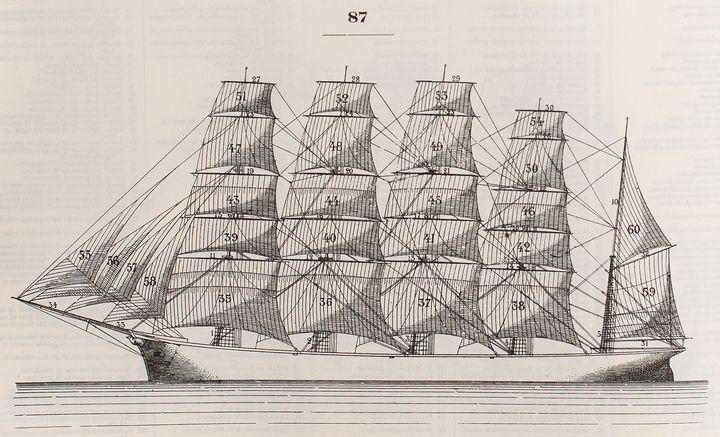 Cinq-mâts barque.